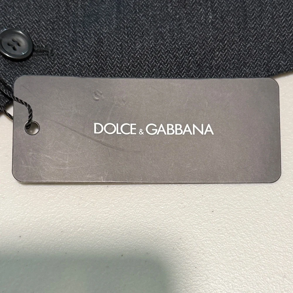 Dolce & Gabbana Dark Gray Herringbone Vest
